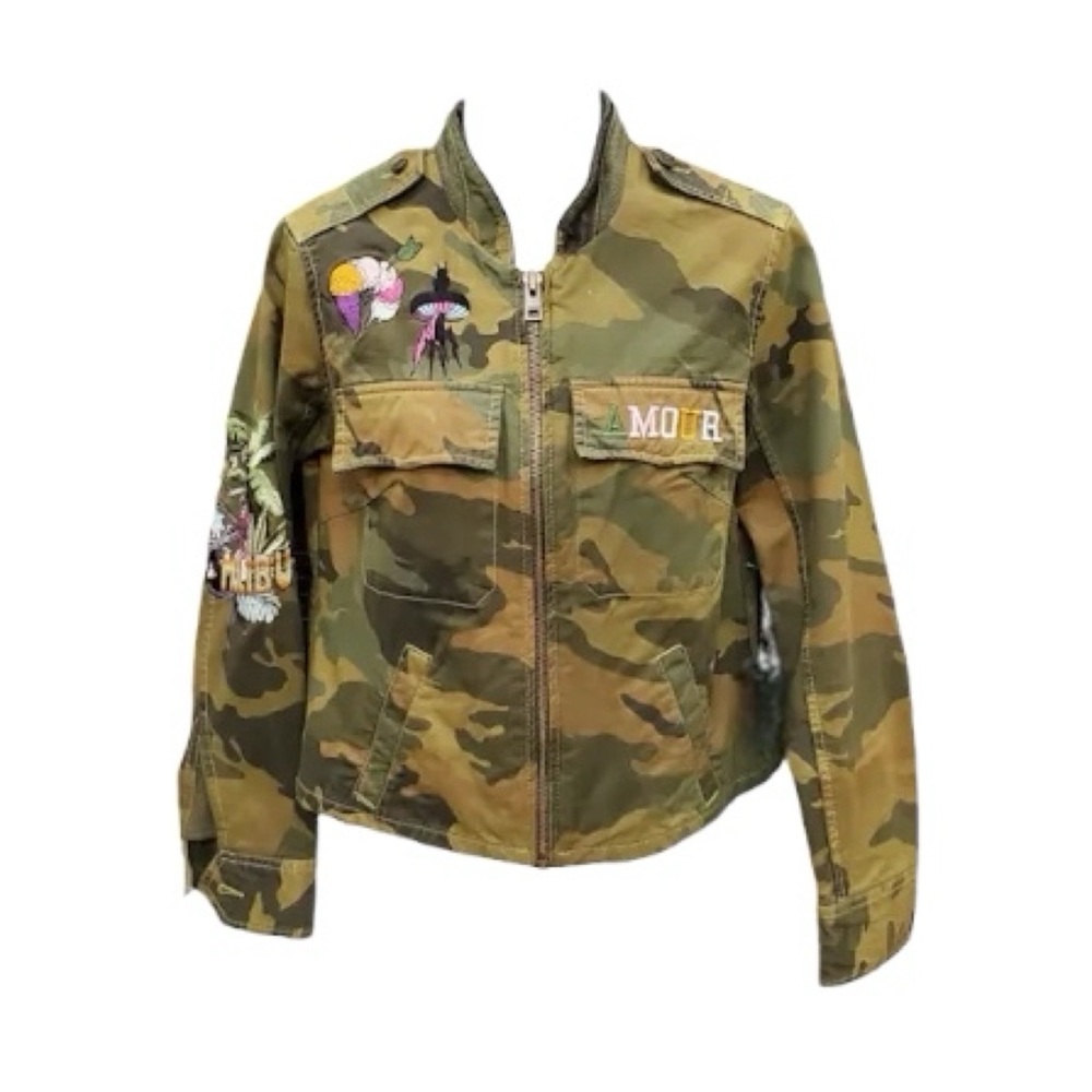 Zadig & Voltaire Malibu Army Print Butterfly Cotton Jacket